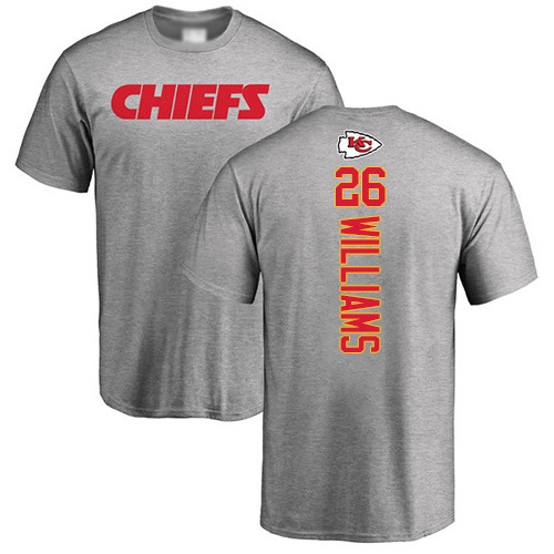 Men Kansas City Chiefs 26 Williams Damien Ash Backer T-Shirt